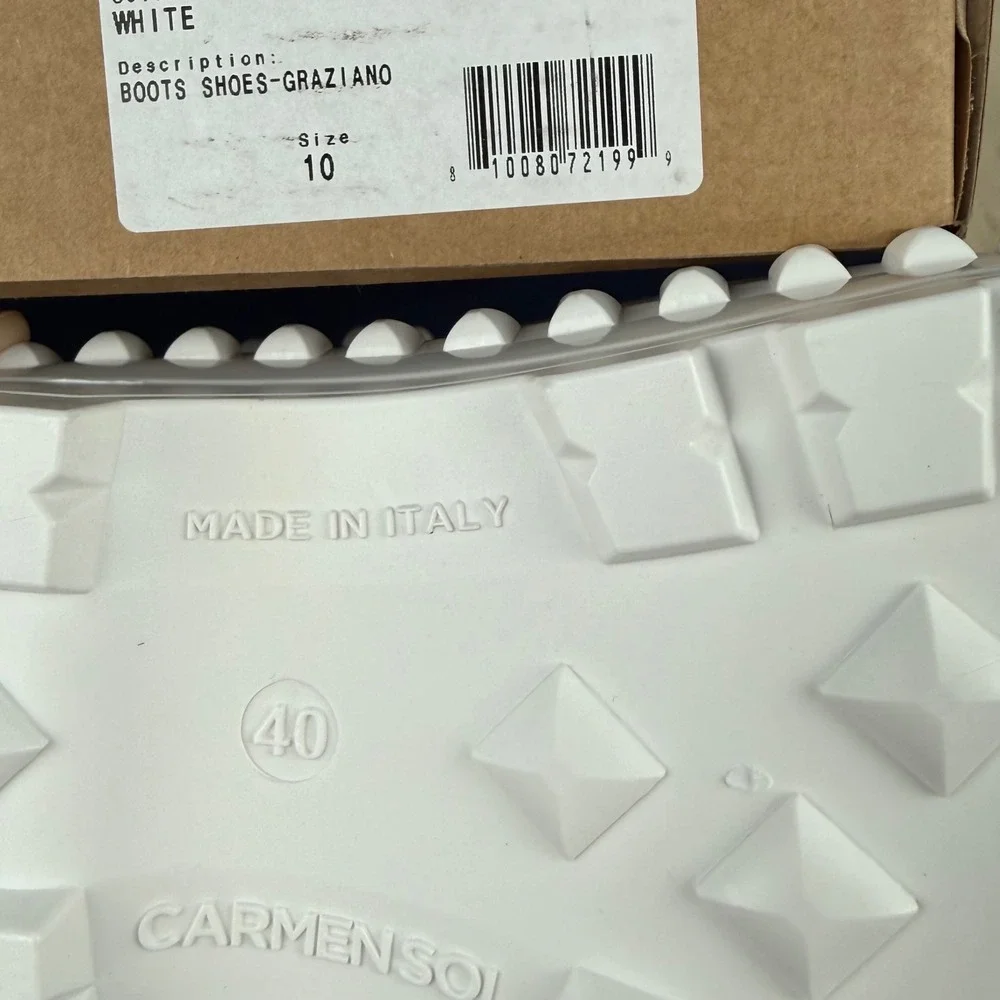 Carmen Sol Graziano White Jelly Studded Platform Rain Boots Italy Sz 40 US Sz 10